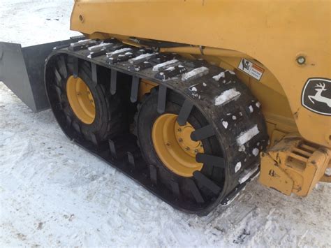 snow cleats for track skid steer|skid steer snow tracks.